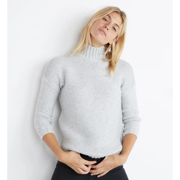 Marine Layer Women's Remi Turtleneck Sweater in Light Heather Grey Neps Size XL - Picture 5 of 13